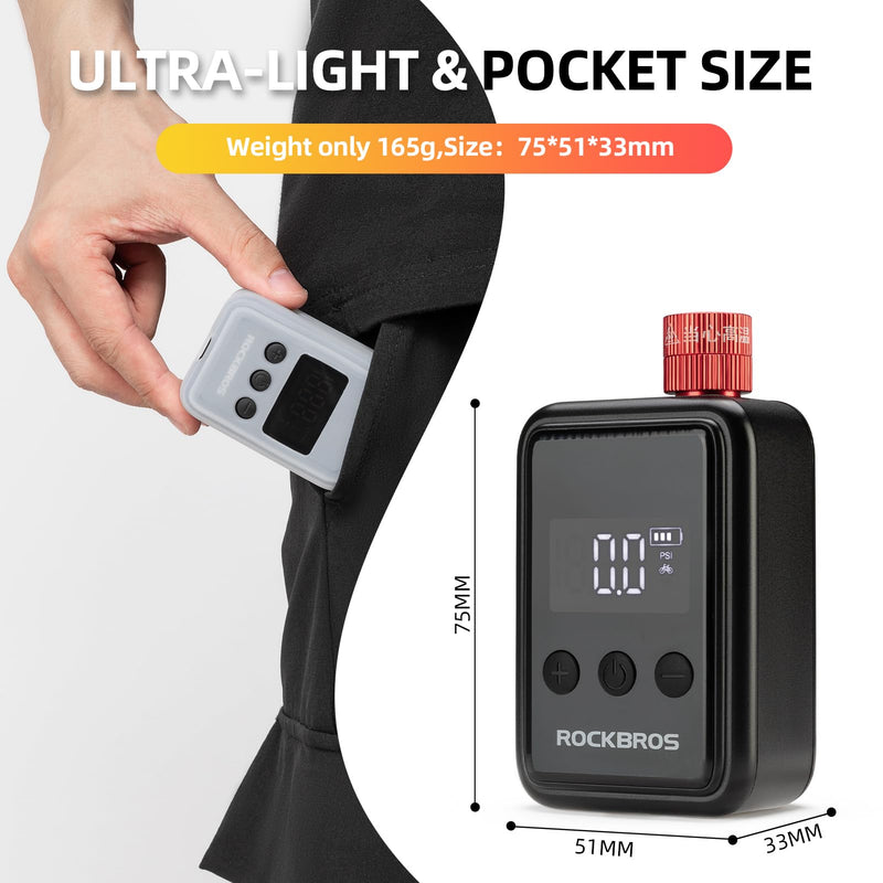 Load image into Gallery viewer, ROCKBROS HW140 Mini Electric Air Bike Tire Pump 150PSI 500mAh
