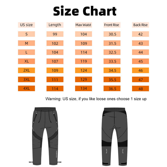 ROCKBROS Winter Cycling Pants for Men Thermal Windproof Mountain Bike Running Pants