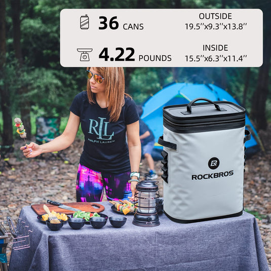 ROCKBROS Soft Cooler Waterproof 36 Can Insulated Leak Proof Soft Backpack