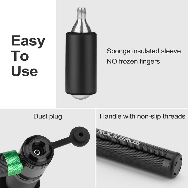 Load image into Gallery viewer, ROCKBROS Mini Hand Bike Tire Pump Dual Mode CO2 or Manual 110PSI

