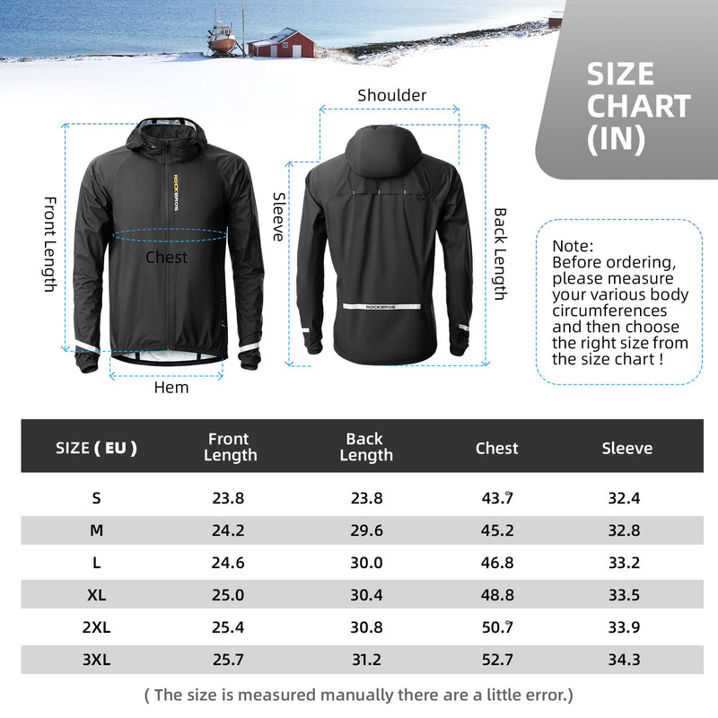 Load image into Gallery viewer, ROCKBROS Men's Waterproof Cycling Rain Jacket with Hood, Lightweight Reflective
