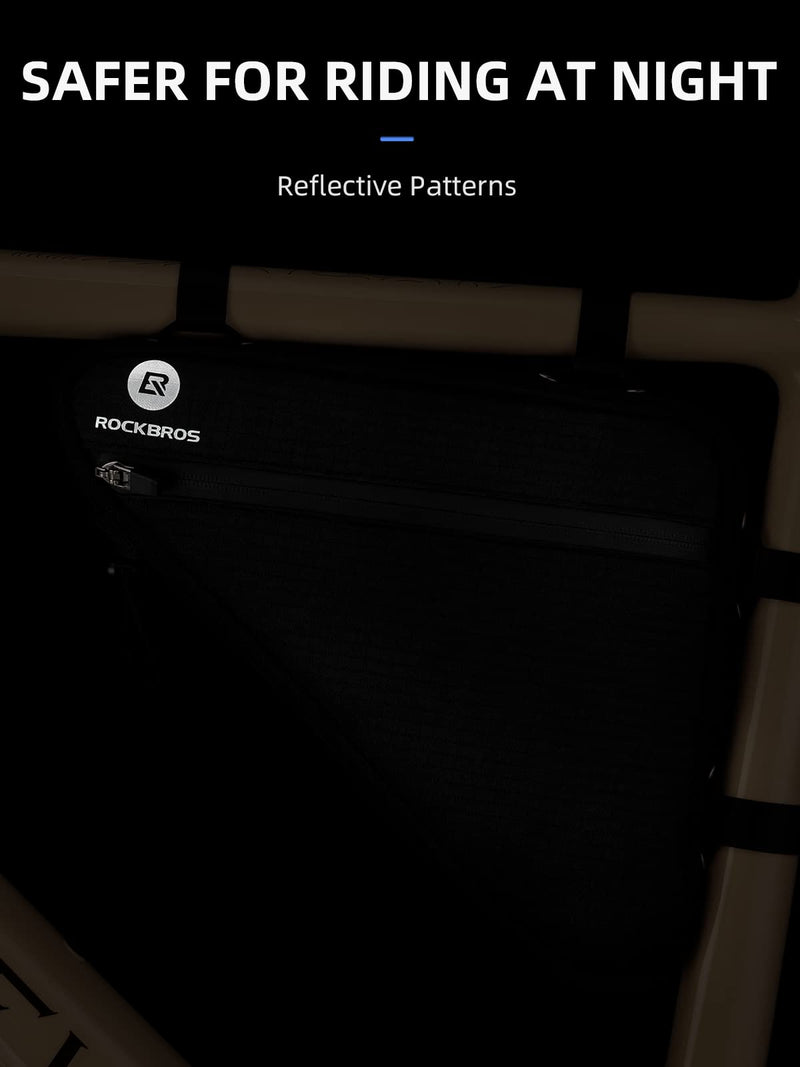 Load image into Gallery viewer, ROCKBROS Reflective Bike Frame Bag with Mesh Side Pockets, 1.5L
