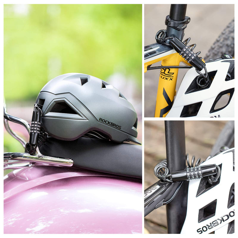 Load image into Gallery viewer, ROCKBROS Retractable Luggage Helmet  Lock 4 Digit Little  Black, 2Pcs
