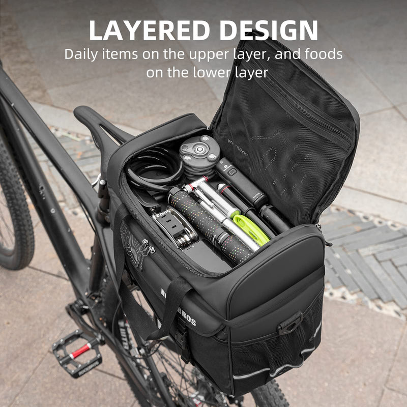 Load image into Gallery viewer, ROCKBROS Bike Trunk Cooler Bag Bicycle Rack Rear Seat Carrier Insulated Panniers 11L

