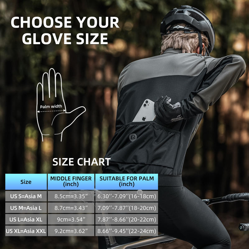 Load image into Gallery viewer, ROCKBROS Men's Mountain Bike Gloves Touch Screen Anti-Slip Full Finger MTB Gloves
