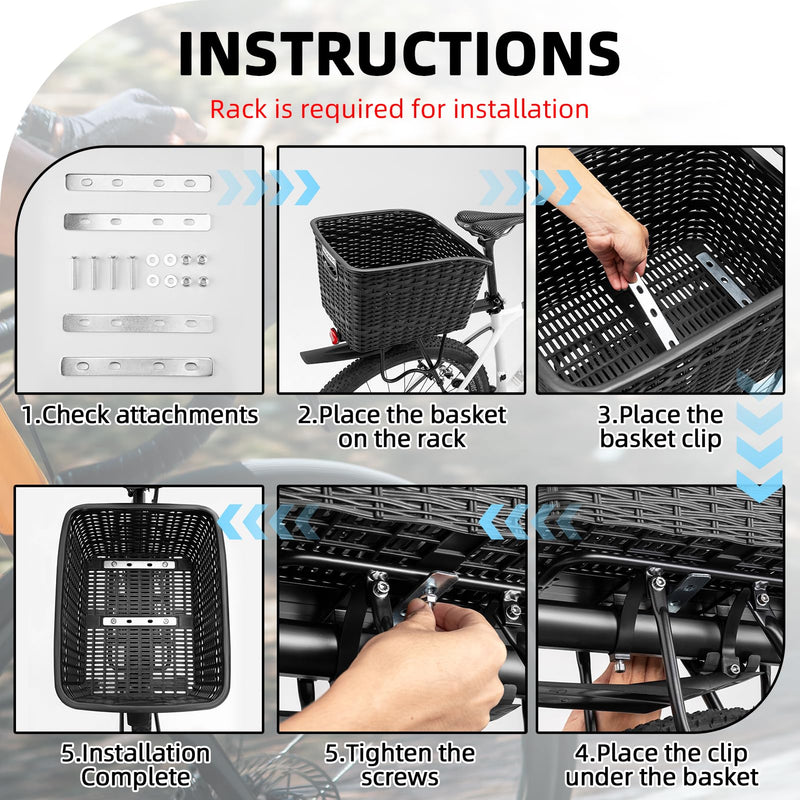 Load image into Gallery viewer, ROCKBROS Bike Basket Rear Durable 30L Lightweight Cargo Basket Easy to Install
