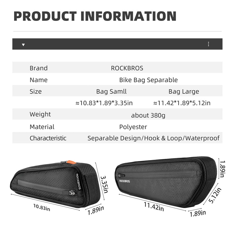 Load image into Gallery viewer, ROCKBROS Water-Resistant Triangle Bike Frame Saddle Bag Accessories for MTB Road Cycling
