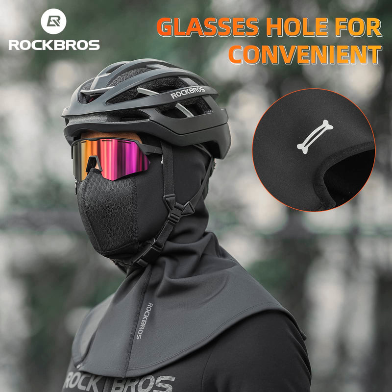 Load image into Gallery viewer, ROCKBROS Balaclava Ski Mask with Zipper Waterproof Winter Fleece Hood Black
