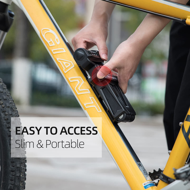 Load image into Gallery viewer, ROCKBROS Folding Bike Lock Heavy Duty Anti-Theft 4-Digit Combination Lock with Mount
