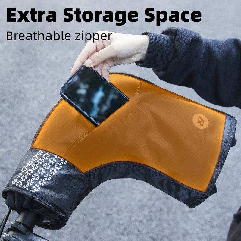 Load image into Gallery viewer, ROCKBROS Thinsulate Thermal Bike Handlebar Mittens - Cold Weather Pogies Cover Gloves
