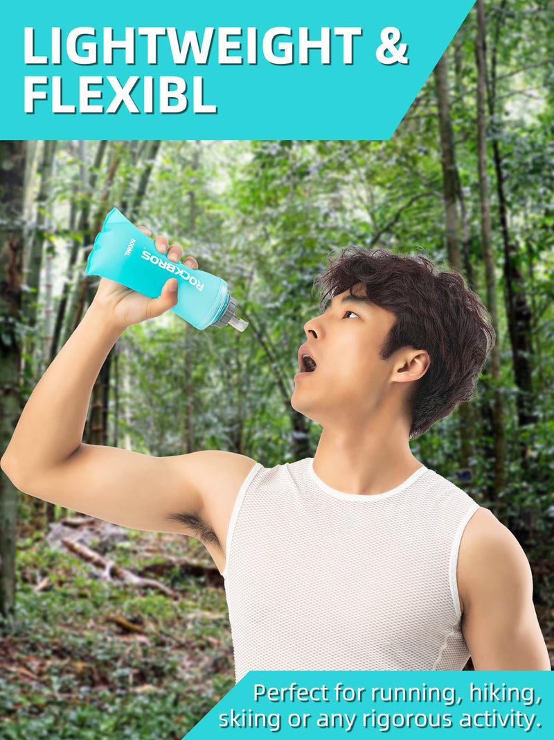 Load image into Gallery viewer, ROCKBROS 500ml Collapsible Soft Flask Flexible Water Bottle for Running, Hiking, Cycling Skiing
