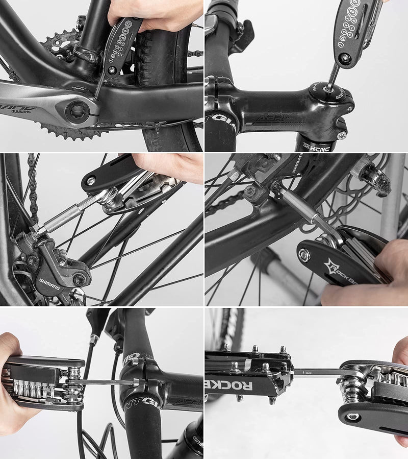 Load image into Gallery viewer, ROCKBROS Bike Foldable Repair Kit 16-in-1 Multi-Function Portable Allen Wrench and Tire Lever
