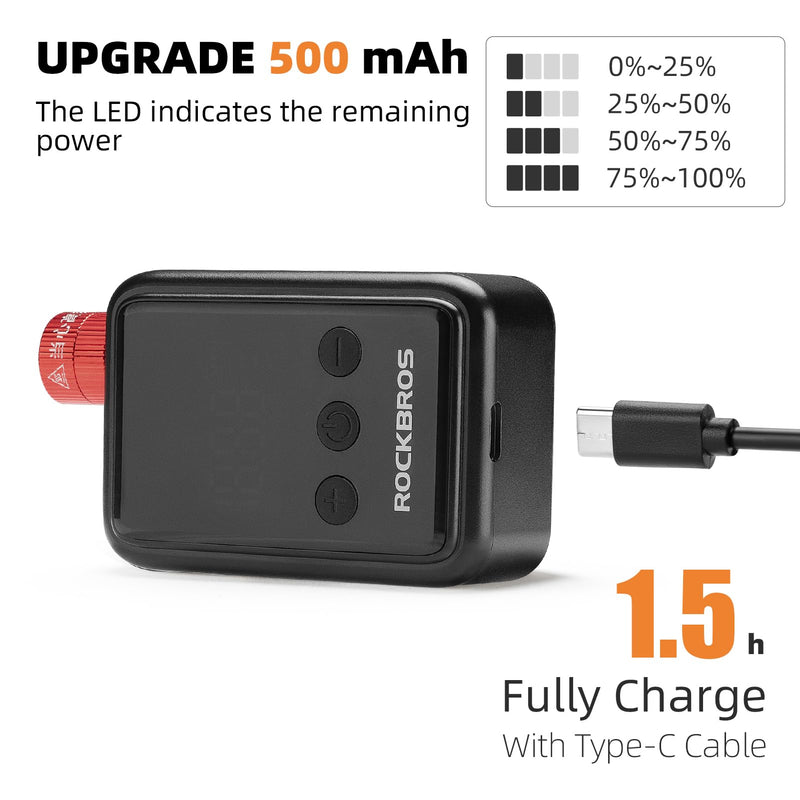 Load image into Gallery viewer, ROCKBROS HW140 Mini Electric Air Bike Tire Pump 150PSI 500mAh
