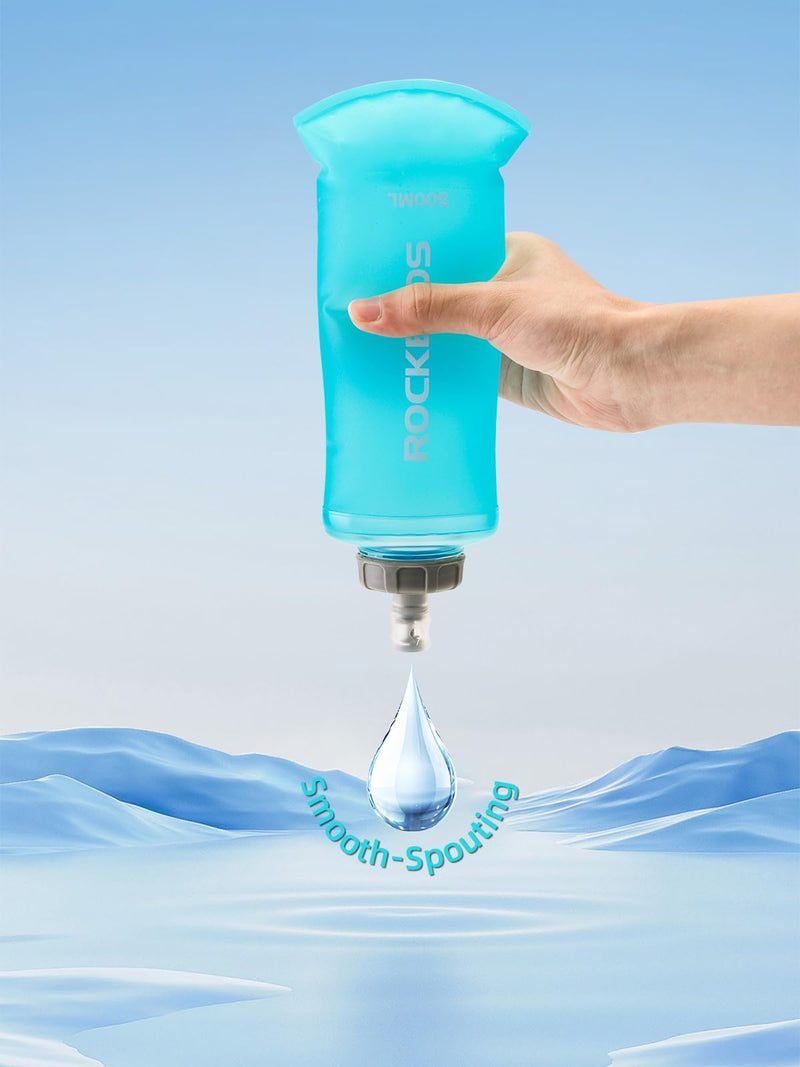 Load image into Gallery viewer, ROCKBROS 500ml Collapsible Soft Flask Flexible Water Bottle for Running, Hiking, Cycling Skiing
