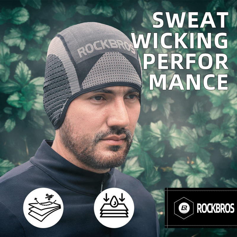 Load image into Gallery viewer, ROCKBROS Winter Cycling Skull Cap Thermal Helmet Liner with Earflaps for Men  Women
