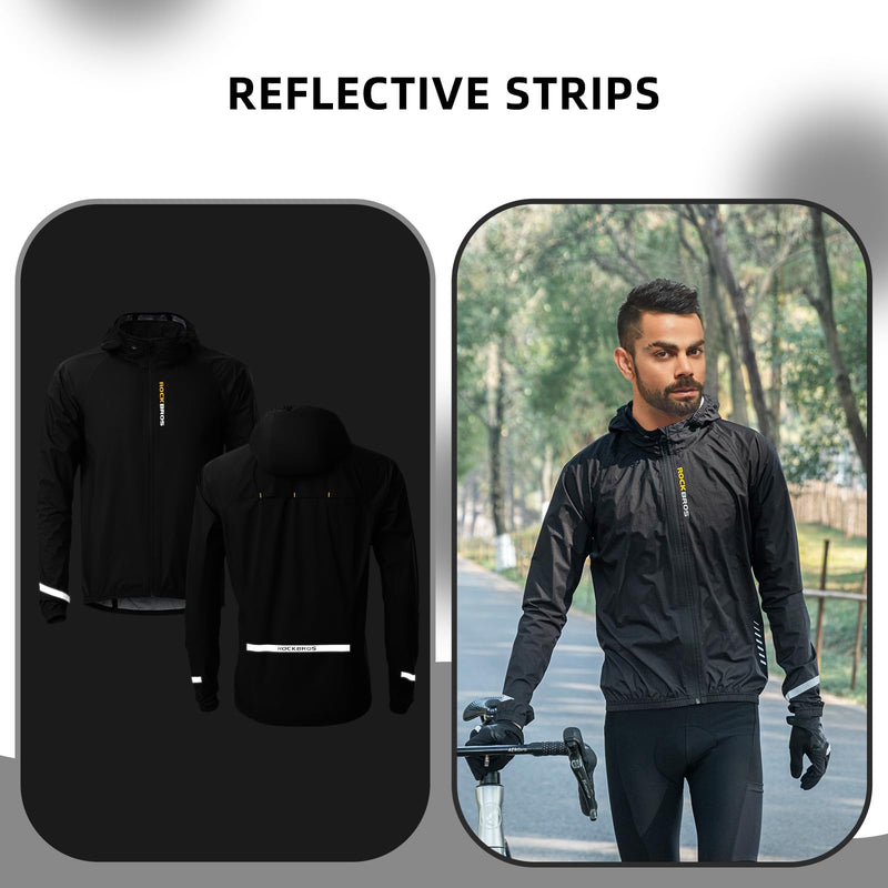 Load image into Gallery viewer, ROCKBROS Men's Waterproof Cycling Rain Jacket with Hood, Lightweight Reflective
