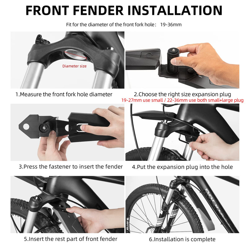 Load image into Gallery viewer, ROCKBROS Bike Adjustable MTB Mudguard Front/Rear Cycling Fender Bike Guards
