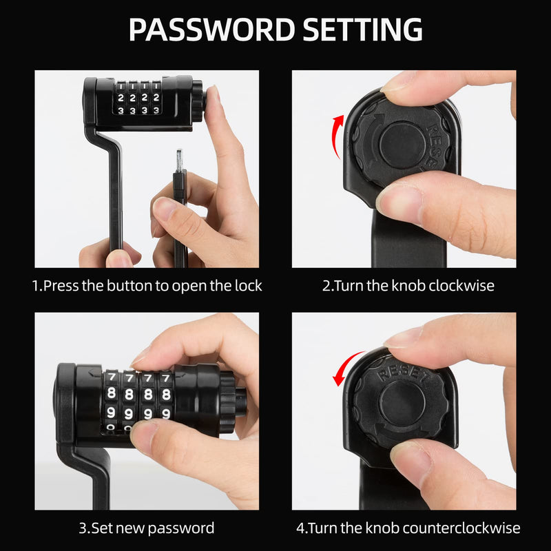 Load image into Gallery viewer, ROCKBROS Folding Bike Lock Heavy Duty Anti-Theft 4-Digit Combination Lock with Mount
