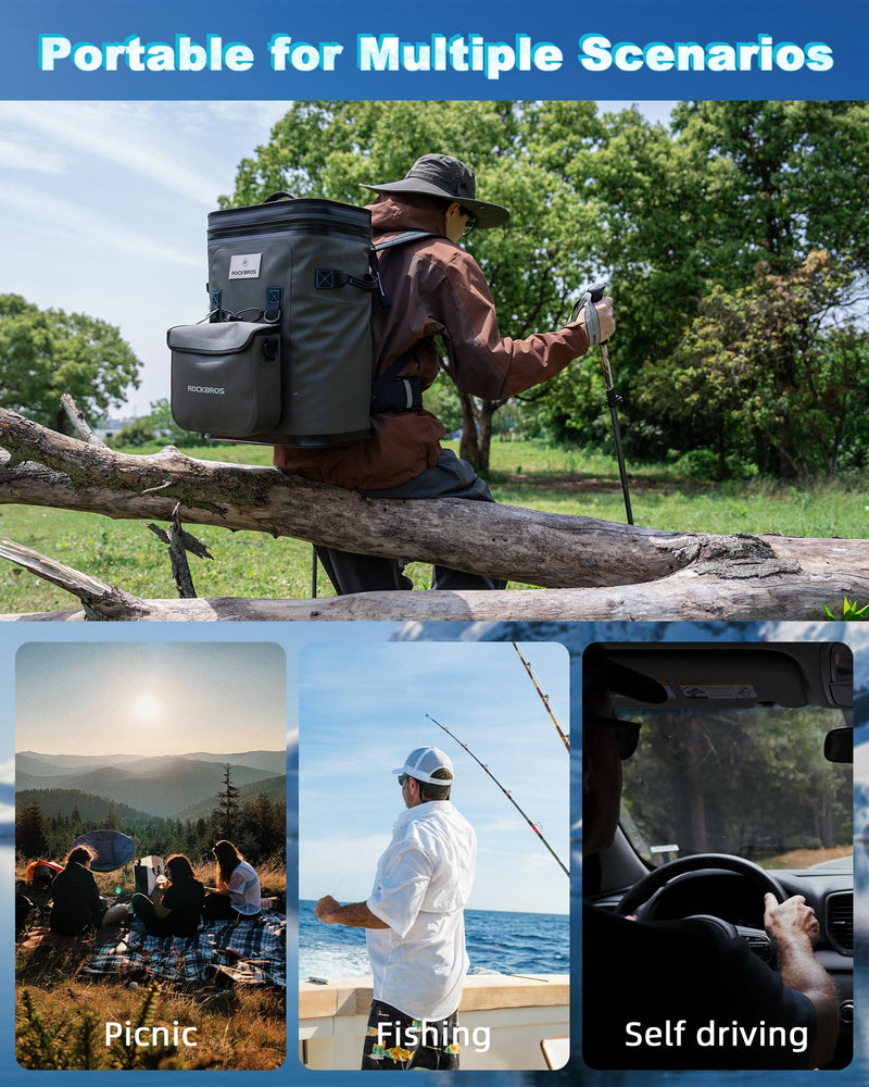 Load image into Gallery viewer, ROCKBROS Backpack Cooler 36 Can Insulated Portable Cooler Waterproof Soft Cooler
