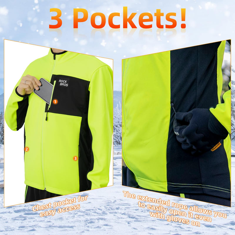 Load image into Gallery viewer, ROCKBROS Cycling Thermal Bike Jackets Winter Warm UP Breathable Windproof 3 Pockets
