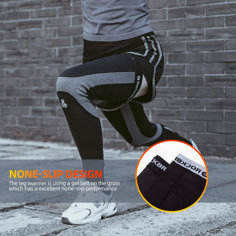 Load image into Gallery viewer, ROCKBROS Thermal Fleece Cycling Running Leg Warmers, Non-Slip Long Leg Sleeves for Winter
