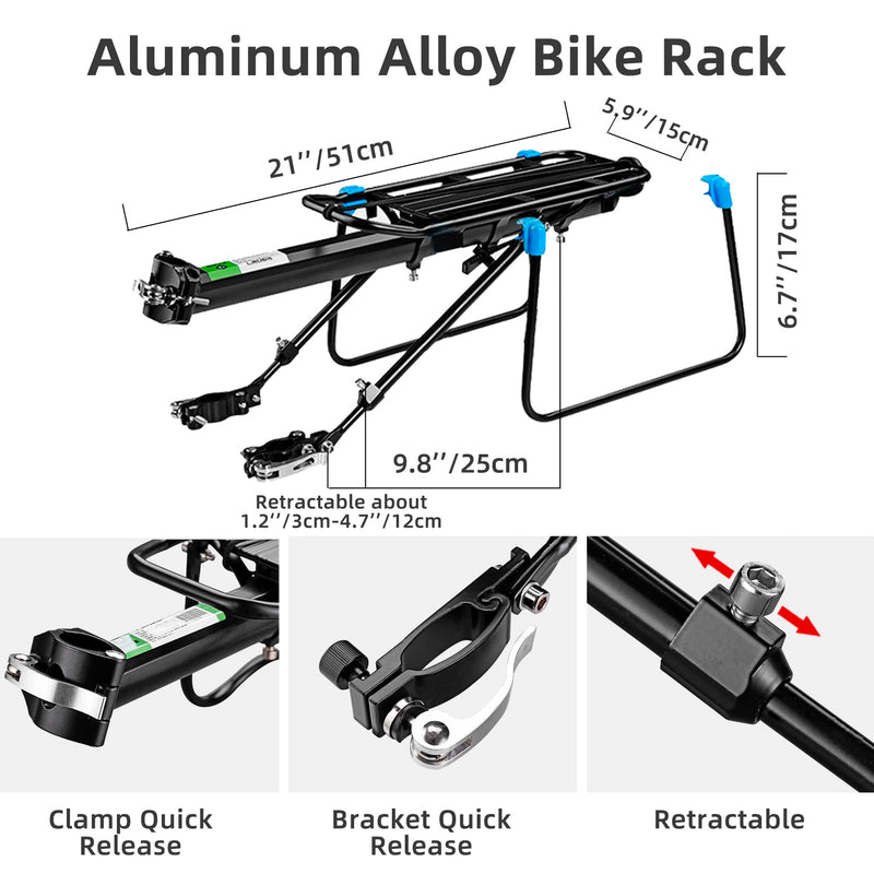 Load image into Gallery viewer, ROCKBROS Quick Release Rear Bike Rack, Aluminum Alloy Cargo Rack for Mountain Bikes
