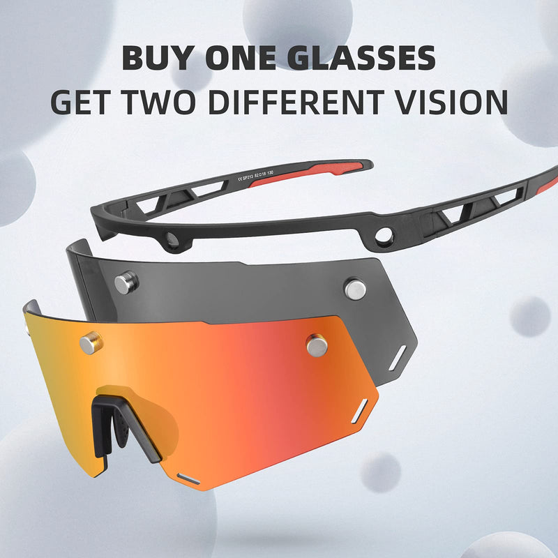Load image into Gallery viewer, Unisex Polarized Cycling Glasses with 2 Replaceable Lenses
