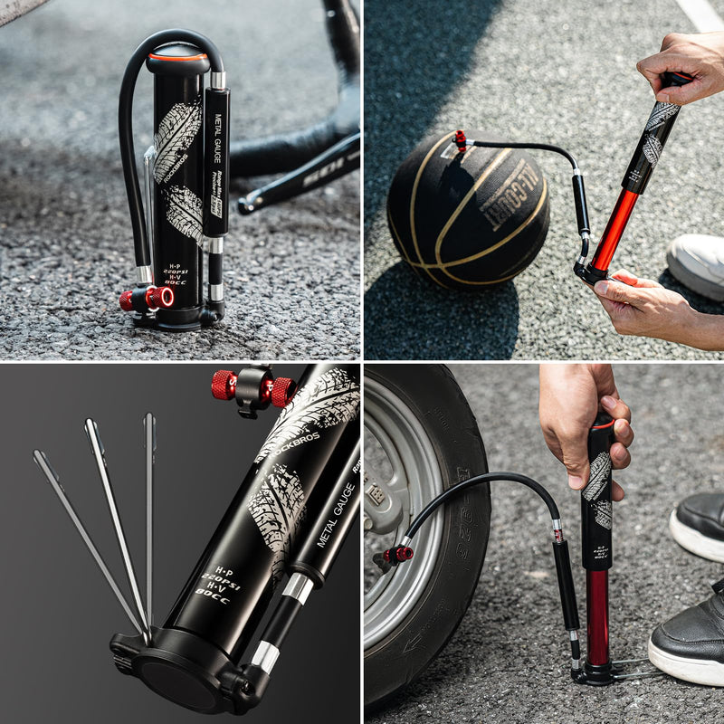 Load image into Gallery viewer, ROCKBROS Mini Portable Bike Pump with Hidden Gauge 220PSI

