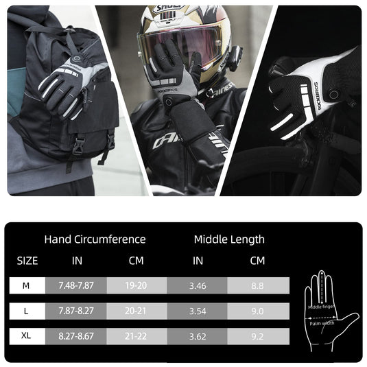 ROCKBROS Rechargeable Heated Gloves 4000mAh Touchscreen Windproof Thermal