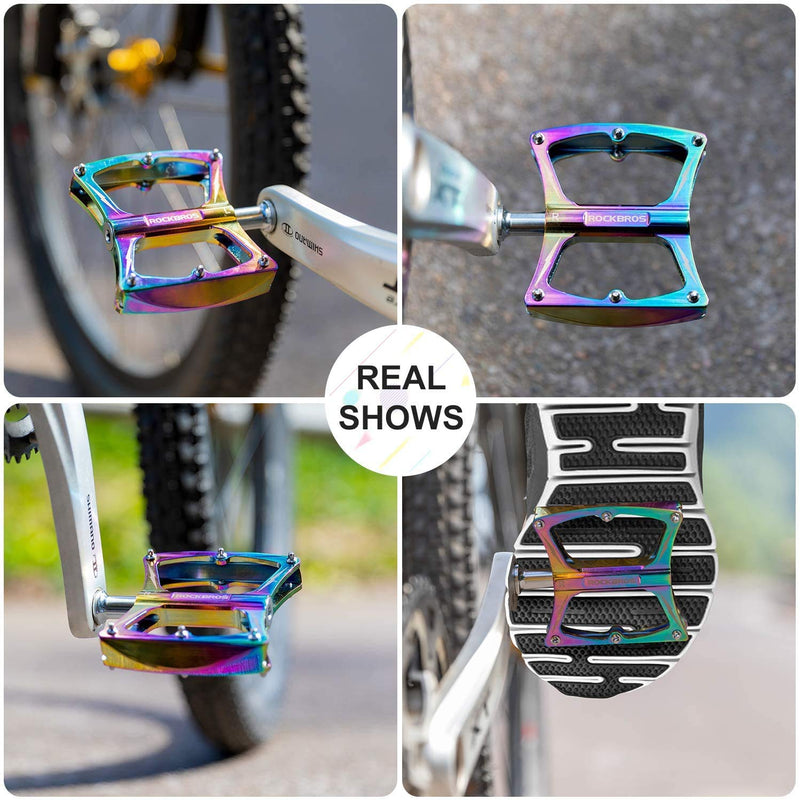 Load image into Gallery viewer, ROCKBROS Colorful MTB Bike Pedals Durable Aluminum Anti-Skid 3 Bearings 9/16" Platform

