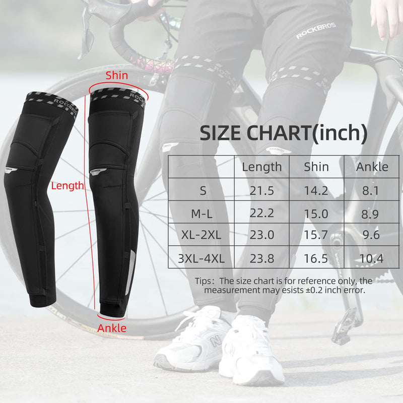 Load image into Gallery viewer, ROCKBROS Cycling Leg Warmers Thermal Fleece Windproof Compression Knee Sleeves for Men Women

