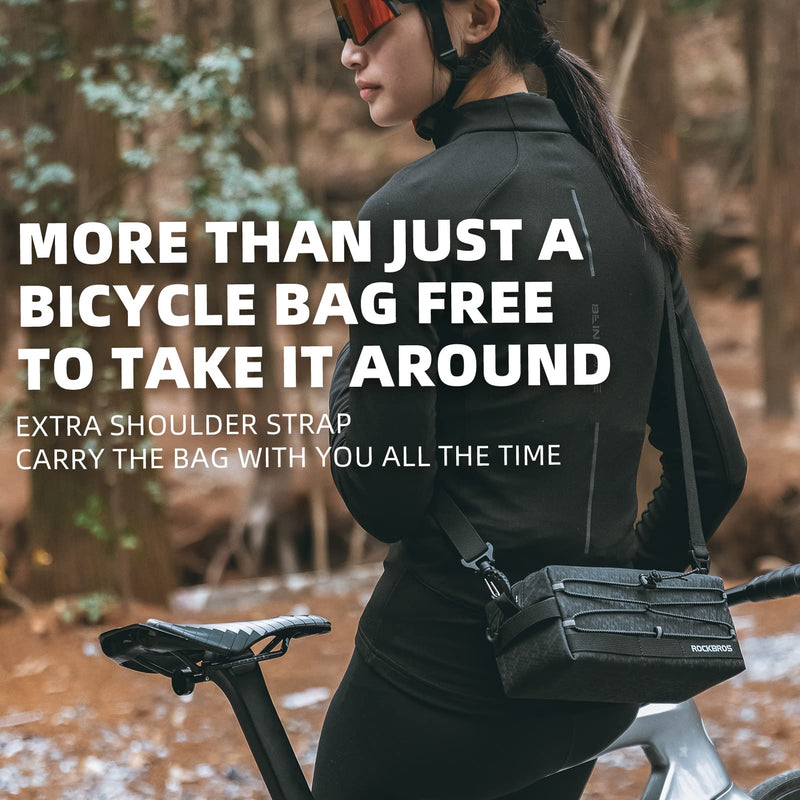 Load image into Gallery viewer, ROCKBROS Waterproof Bike Handlebar Bag Front Frame Storage Bag with Shoulder Strap
