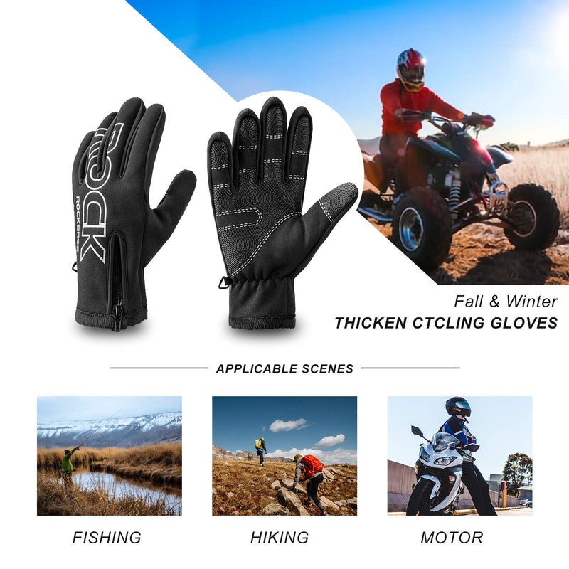 Load image into Gallery viewer, ROCKBROS Winter Cycling Gloves, Water-Resistant, Touch Screen, Anti-Slip Full Finger Gloves
