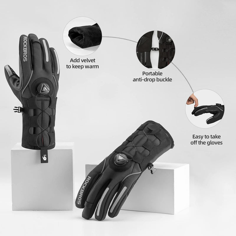 Load image into Gallery viewer, ROCKBROS Winter Gloves for Men Full Finger Touchscreen Cycling Gloves for Hiking Motorcycle
