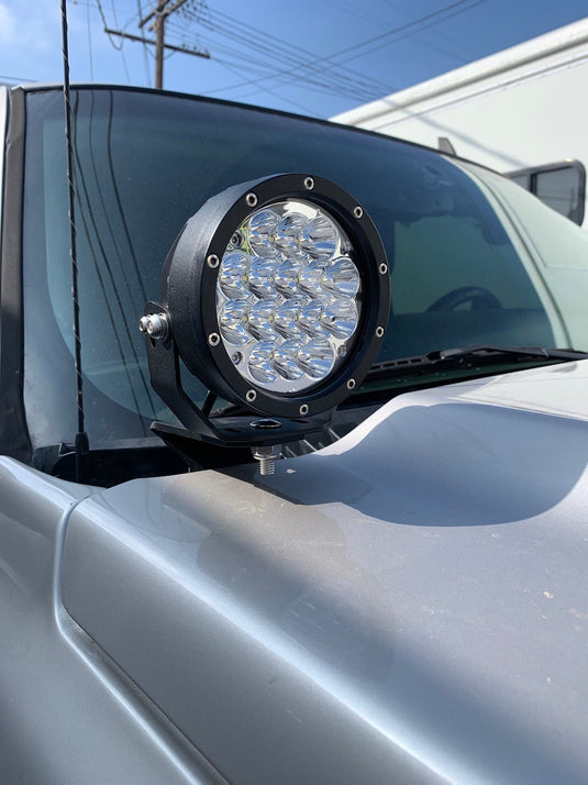 1999-2006 Chevy Silverado & GMC Sierra Hood / Windshield Pillar Mounts for LED Pod USA Made