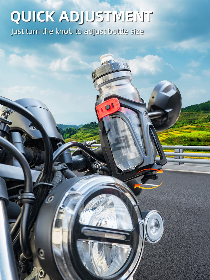 Load image into Gallery viewer, ROCKBROS Adjustable Water Bottle Holder for 2.3-3" Bottles, Bike &amp; Motorcycle Mount
