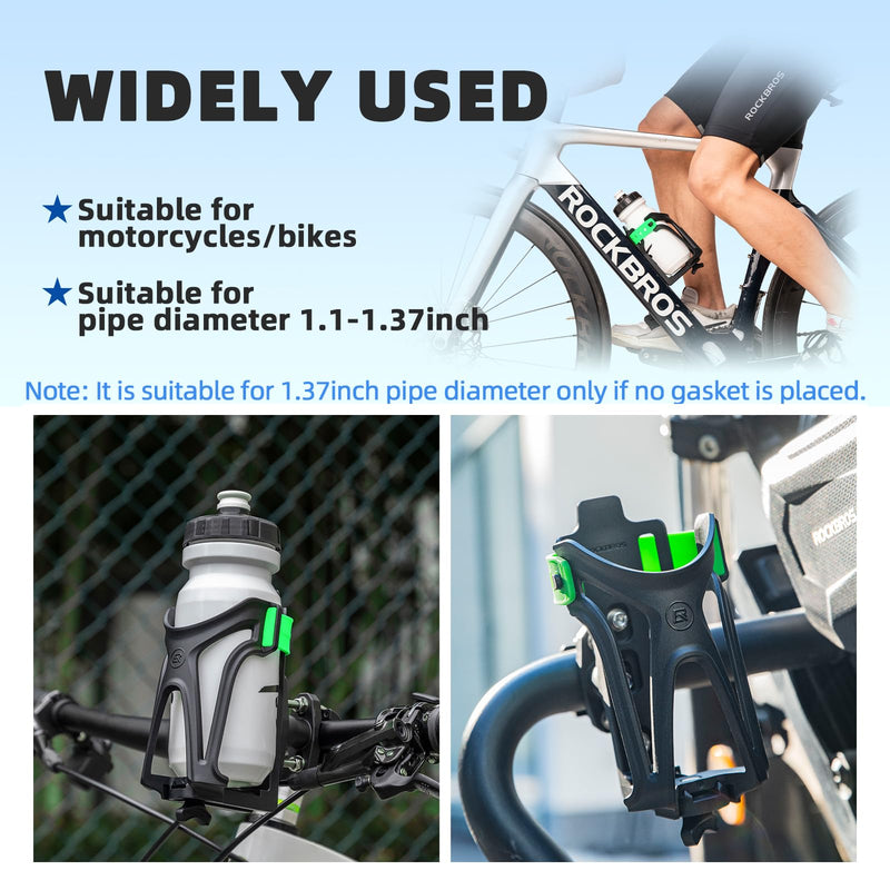 Load image into Gallery viewer, ROCKBROS Adjustable Water Bottle Holder for 2.3-3" Bottles, Bike &amp; Motorcycle Mount
