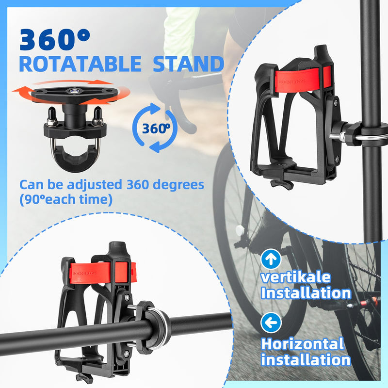 Load image into Gallery viewer, ROCKBROS Adjustable Water Bottle Holder for 2.3-3" Bottles, Bike &amp; Motorcycle Mount
