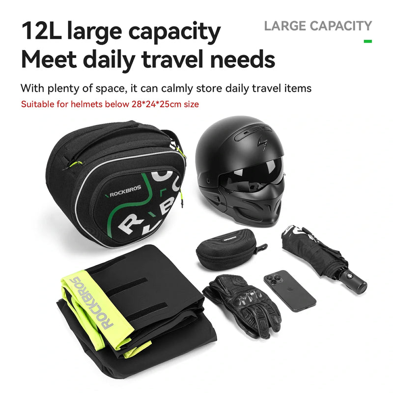 Load image into Gallery viewer, Motorcycle Tank Bag Helmet Bag 12L With Rain Cover
