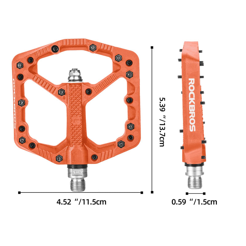 Load image into Gallery viewer, ROCKBROS Mountain Bike Pedals Flat MTB Pedals Nylon Fiber Bicycle Platform Pedals
