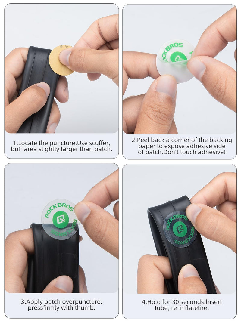 Load image into Gallery viewer, ROCKBROS 18-Pcs Bike Tire Patch Kit, Glueless Tube Repair with Tyre Levers 6-Pack
