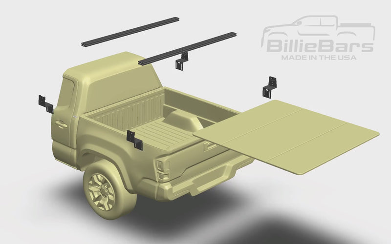 Load and play video in Gallery viewer, BillieBars 1st Gen Toyota Tacoma (1995-2004), Low Profile Bed Rack
