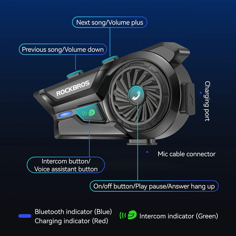 Load image into Gallery viewer, R1 Motorcycle Bluetooth Communication System Headset Helmet Speakers
