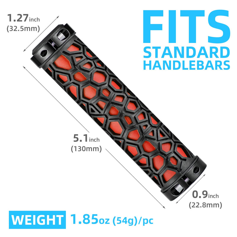 Load image into Gallery viewer, ROCKBROS Bike Handlebar Grips Double Lock-on Non-Slip Grips for MTB, BMX 22.2mm
