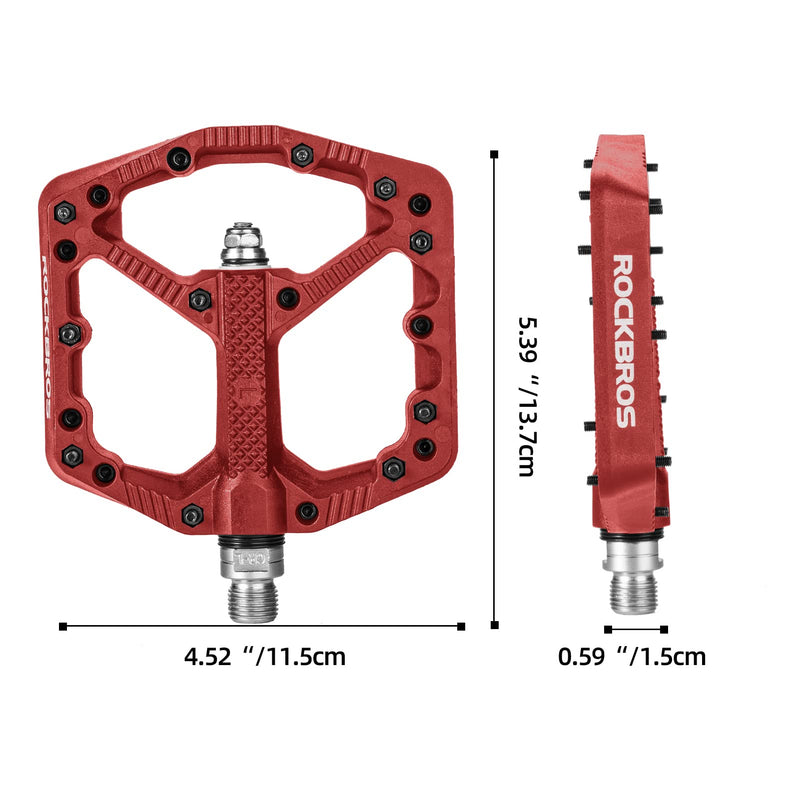 Load image into Gallery viewer, ROCKBROS Mountain Bike Pedals Flat MTB Pedals Nylon Fiber Bicycle Platform Pedals
