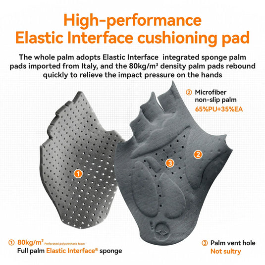 ROAD TO SKY Elastic Interface® Cycling Short Finger Gel Padded Gloves