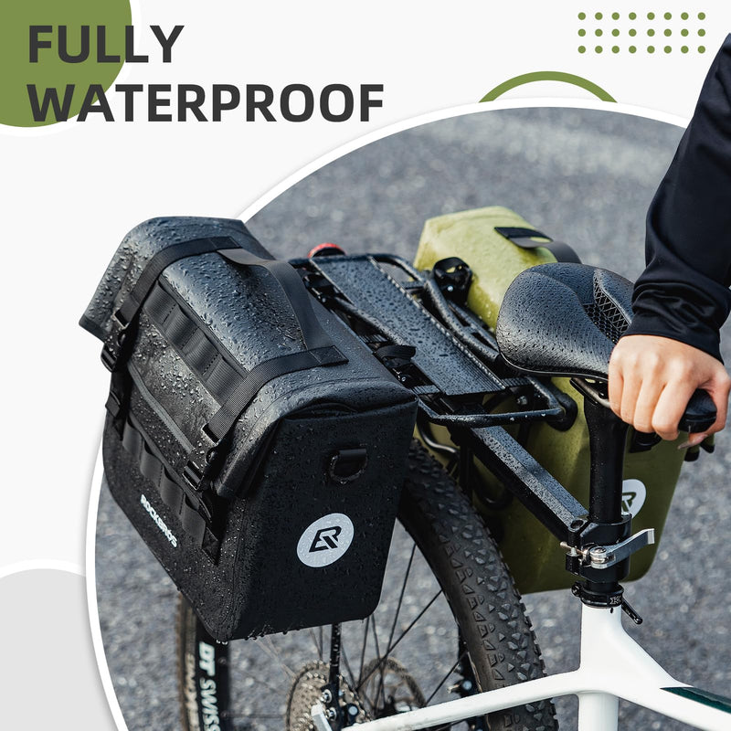 Load image into Gallery viewer, ROCKBROS Bike Panniers 15L Waterproof Bike Rack Bag for Cycling Commuting
