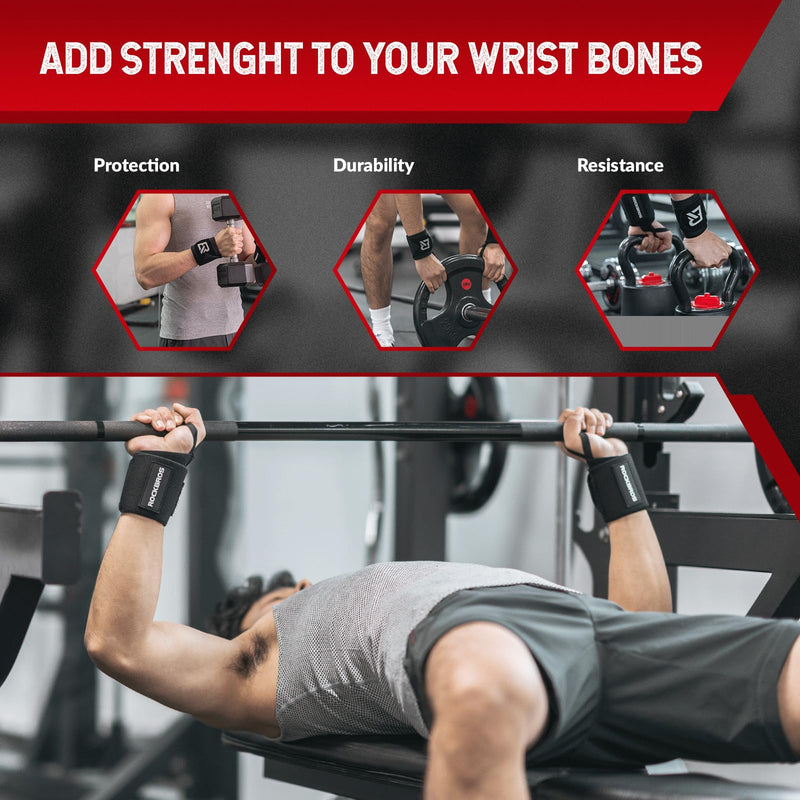 Load image into Gallery viewer, ROCKBROS 22” Wrist Wraps with Thumb Loop Premium Quality for Weightlifting
