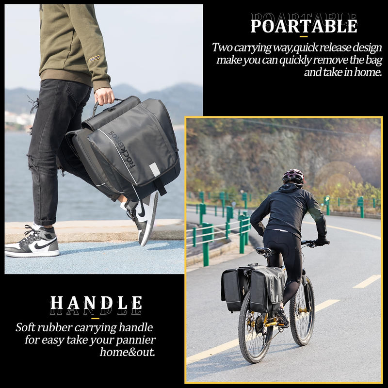 Load image into Gallery viewer, ROCKBROS 30L Bike Rear Rack Panniers Bags for Bicycles Waterproof
