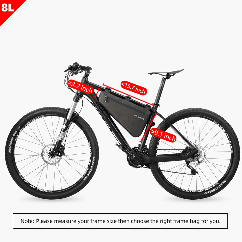Load image into Gallery viewer, ROCKBROS 5-8L Waterproof Bike Frame Bag Large Triangle Bikepacking Storage Bag for Bicycles
